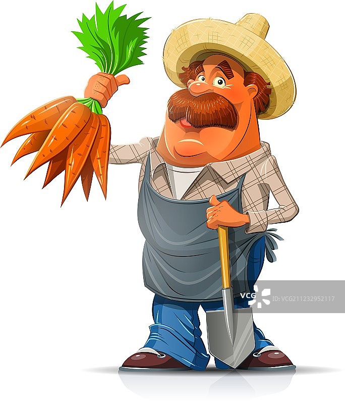 拿着胡萝卜的园丁图片素材