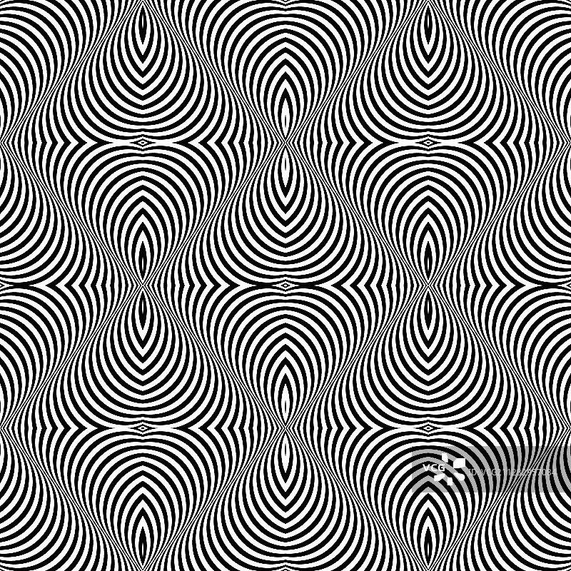 黑白欧普艺术无缝图案设计图片素材