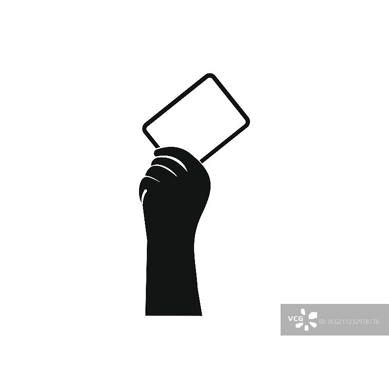 裁判出示红牌黑色简约图标图片素材