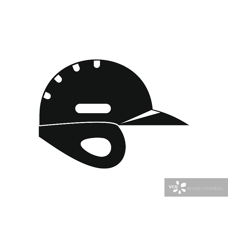 黑色棒球头盔简约图标图片素材