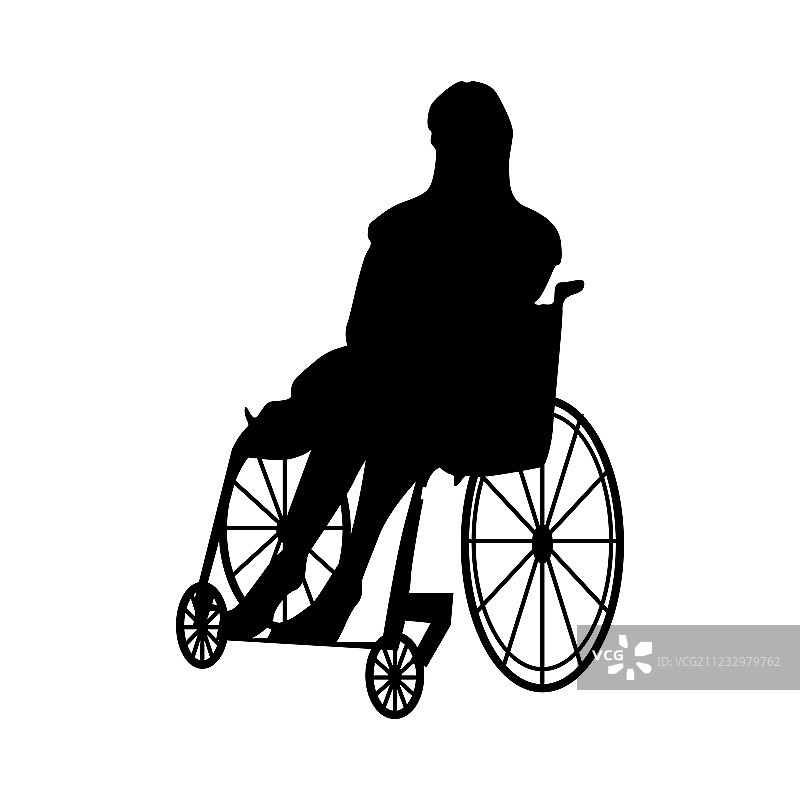 坐轮椅的男人或女人剪影图片素材