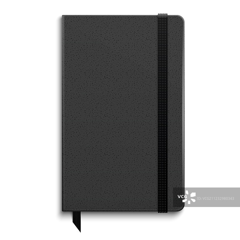 带橡皮筋的黑色笔记本图片素材