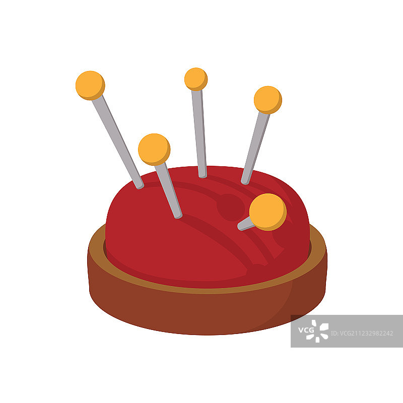 带针的红色针垫卡通图标图片素材