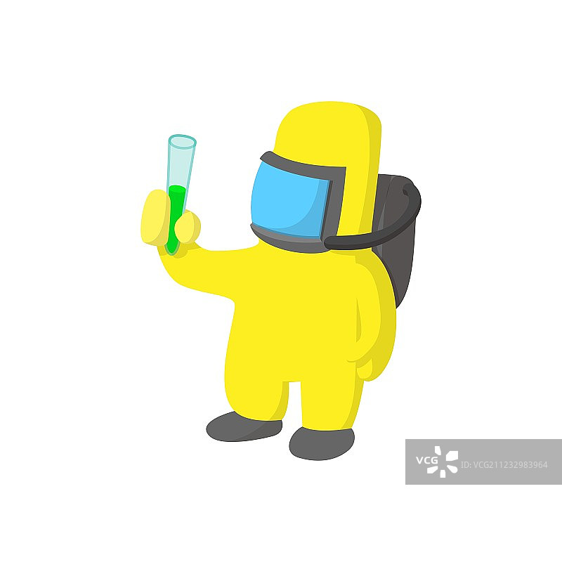 身穿防护服的科学家卡通图标图片素材