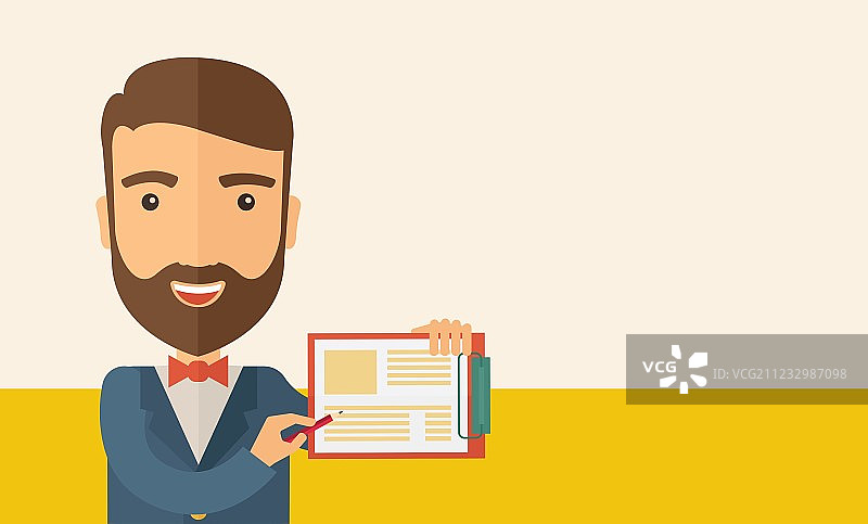 拿着写字板的英俊男人图片素材