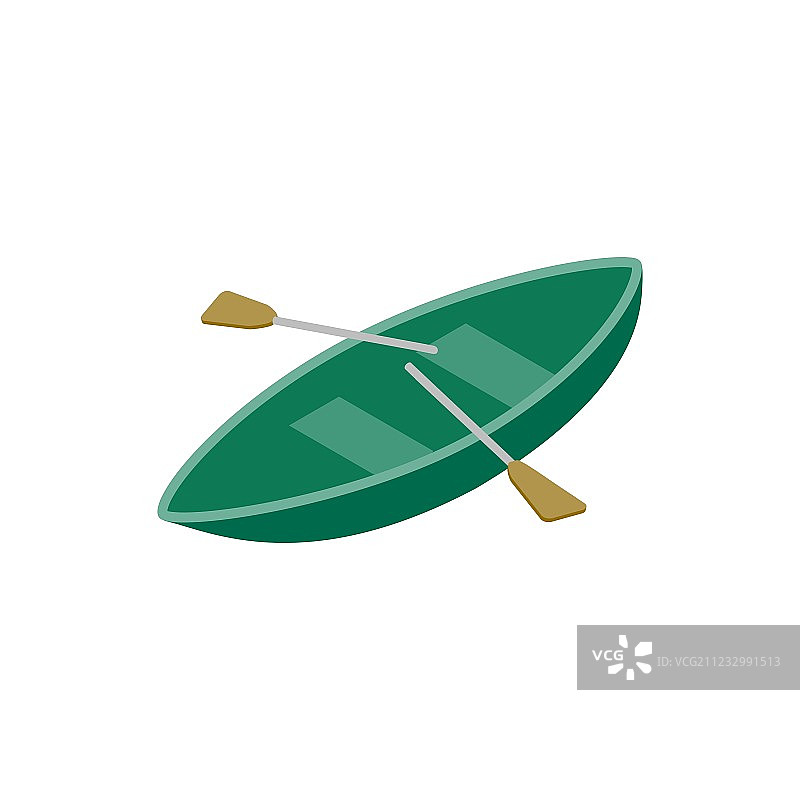 带桨小船2.5D图标图片素材