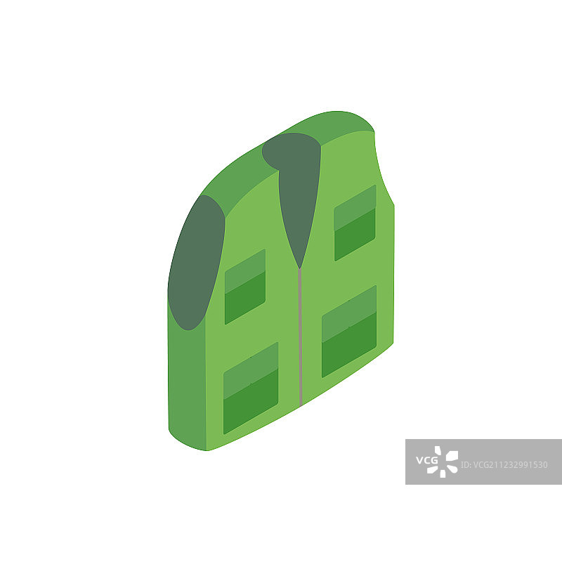 绿色猎人背心2.5D图标图片素材