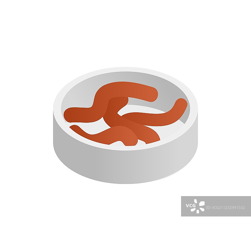 蚯蚓容器2.5D图标图片素材