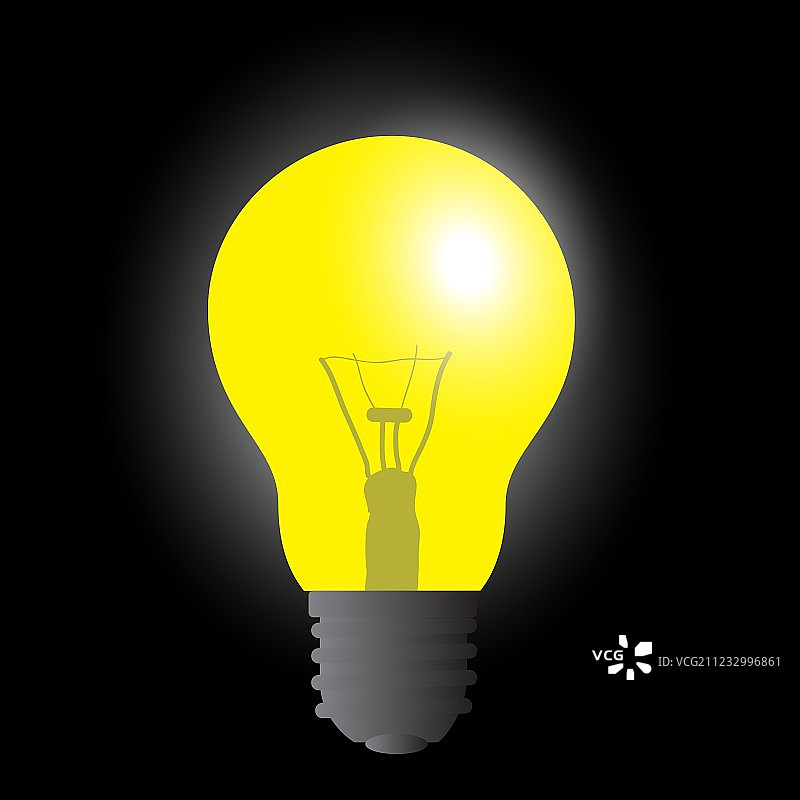 黄色灯泡光源EPS10图片素材