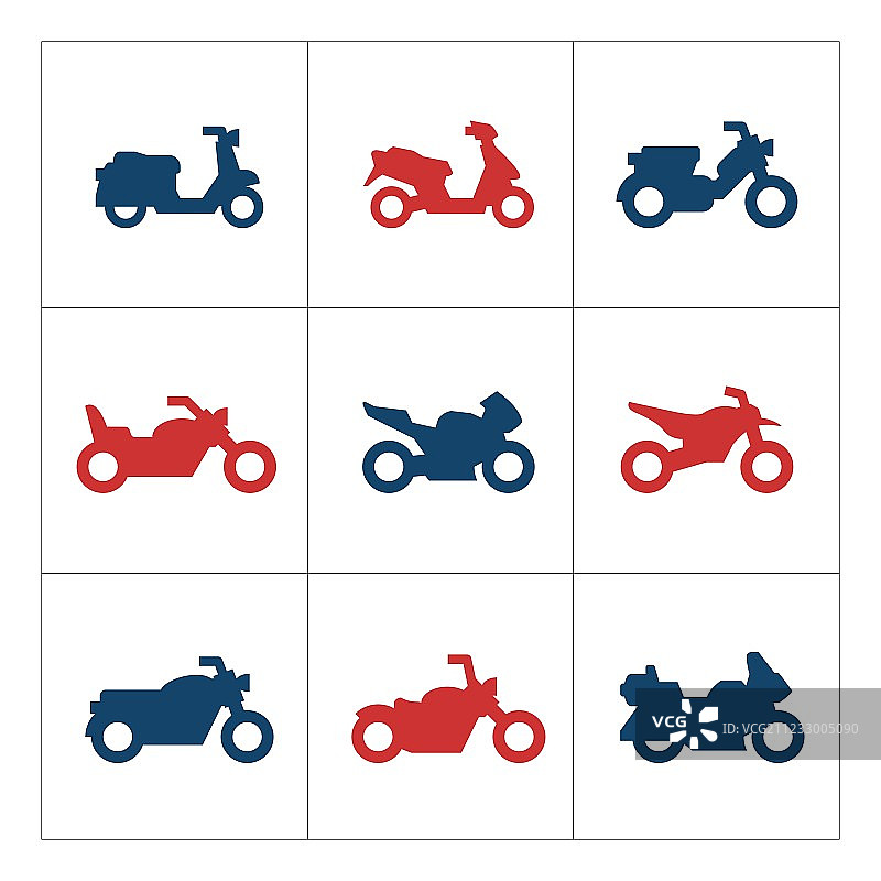 摩托车彩色图标图片素材