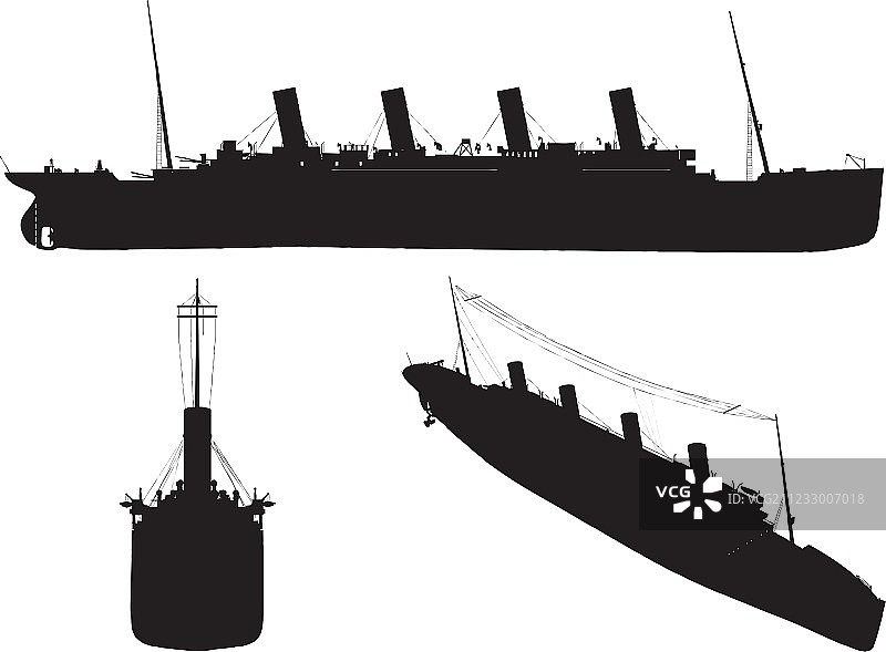 轮船剪影图片素材