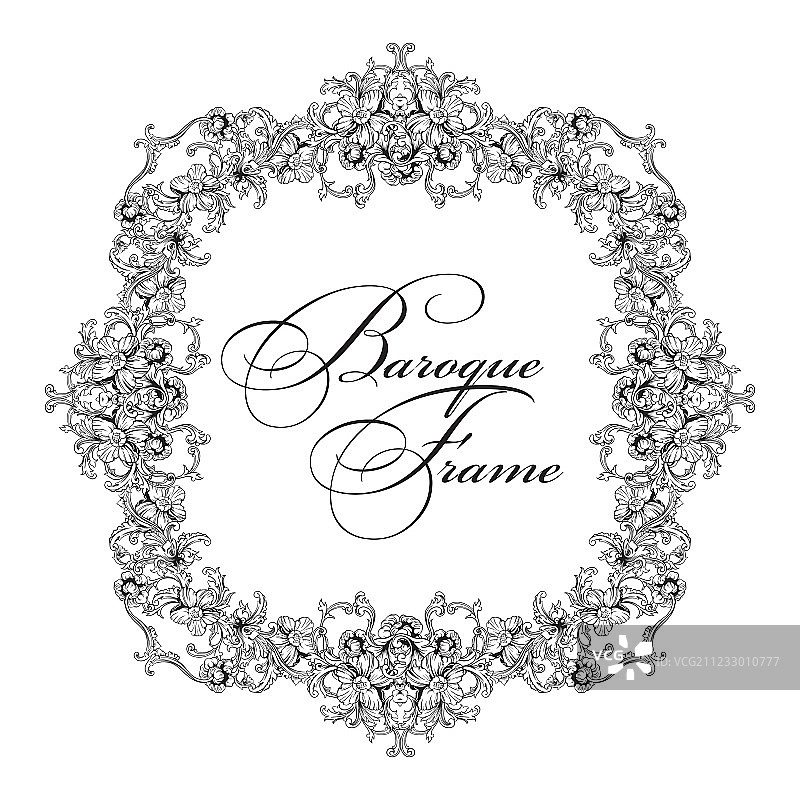 巴洛克风格装饰画框图片素材