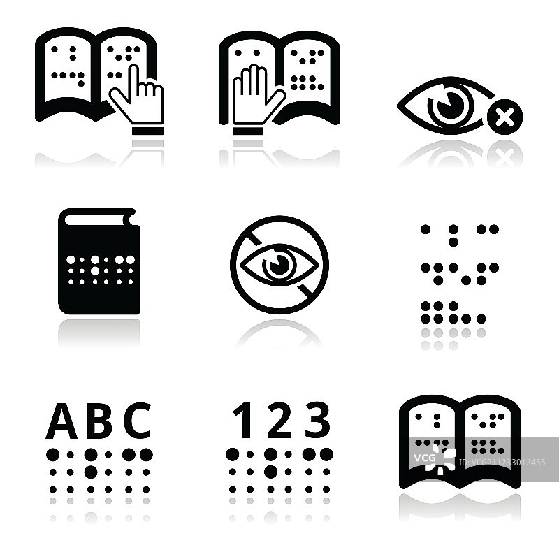盲文书写系统图标集图片素材