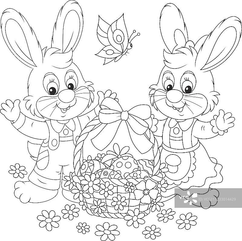 复活节兔子贺卡图片素材