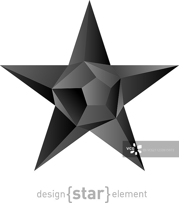 多边形黑色星星图片素材