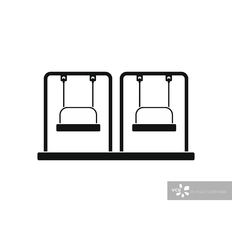 游乐场黑色简约秋千图标图片素材