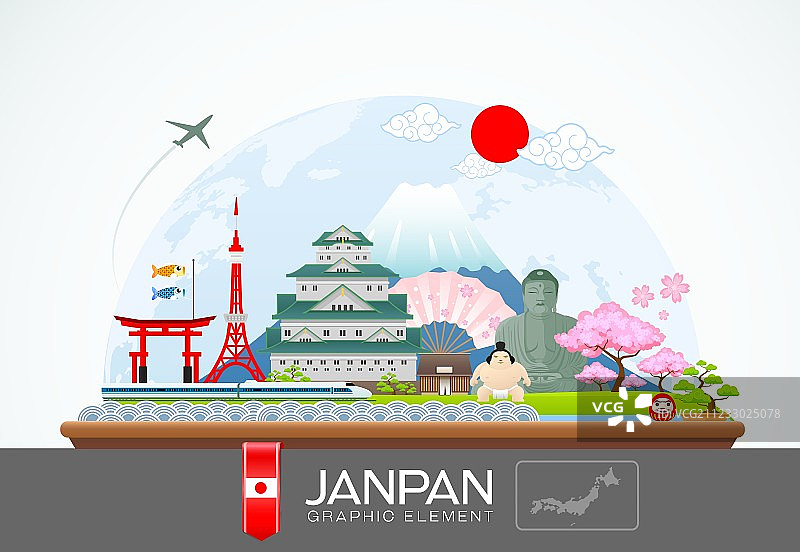 日本旅游景点信息图图片素材