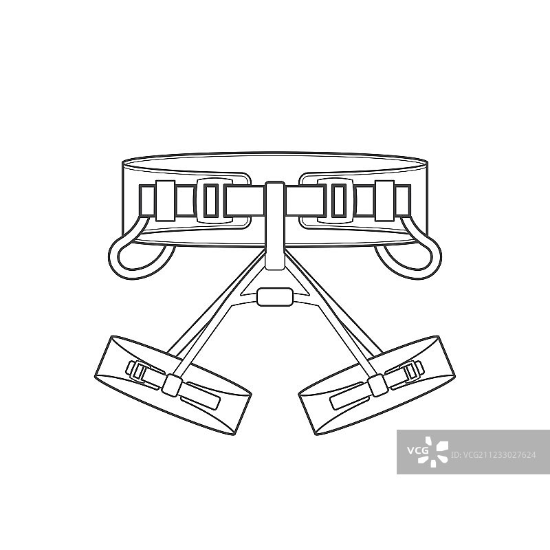 登山设备安全带轮廓图标图片素材