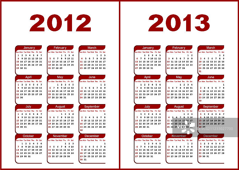 2012-2013年日历图片素材