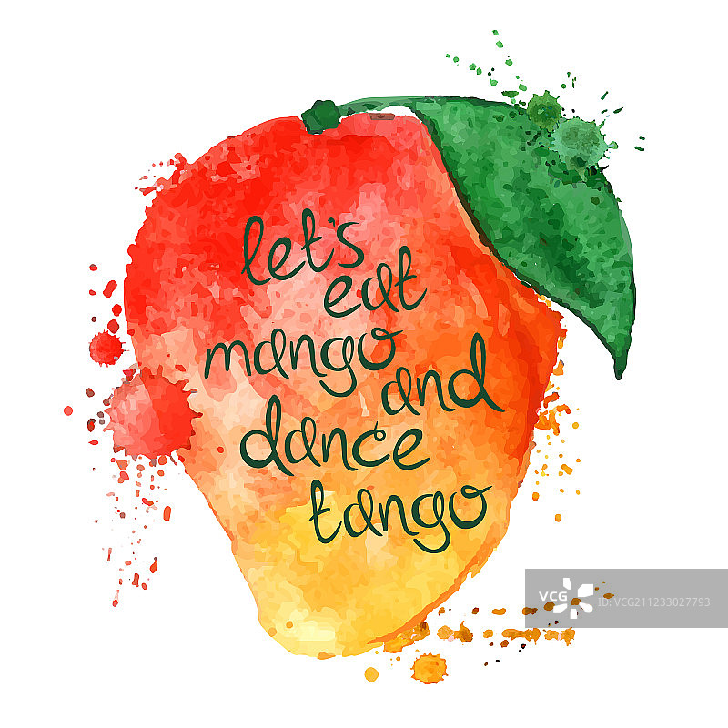 芒果水果水彩画图片素材