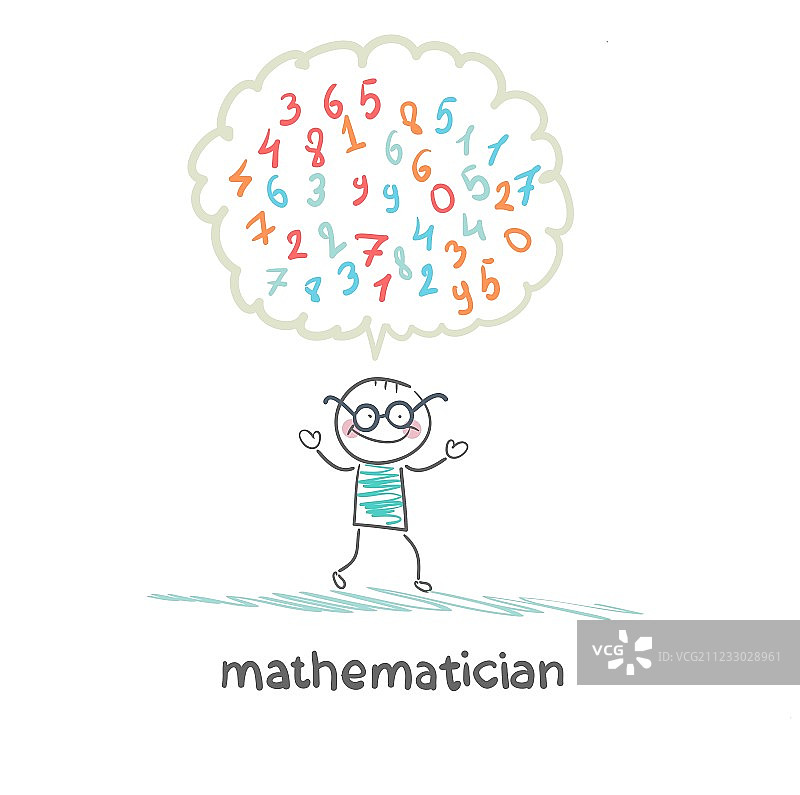 数学家思考数字图片素材