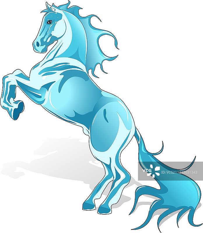 蓝色的马图片素材