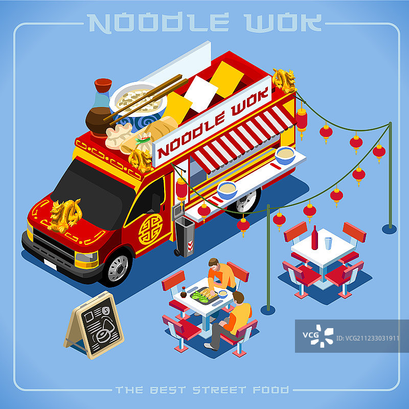 2.5D美食餐车图片素材