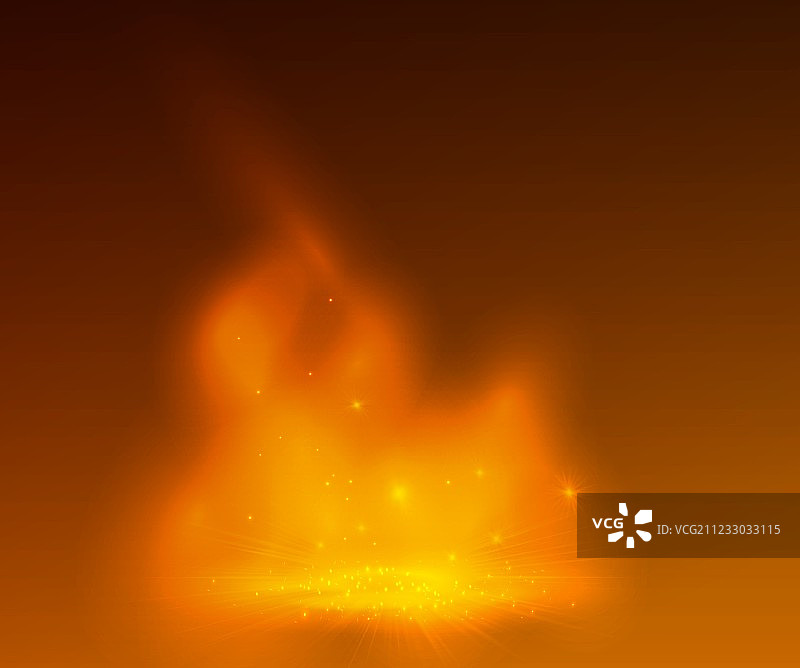 舞台上的橙色烟雾与火的抽象设计图片素材