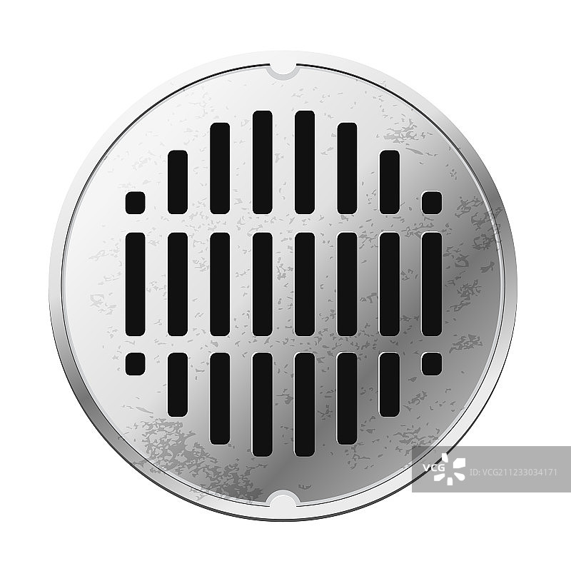封闭式下水道井盖的俯视图图片素材