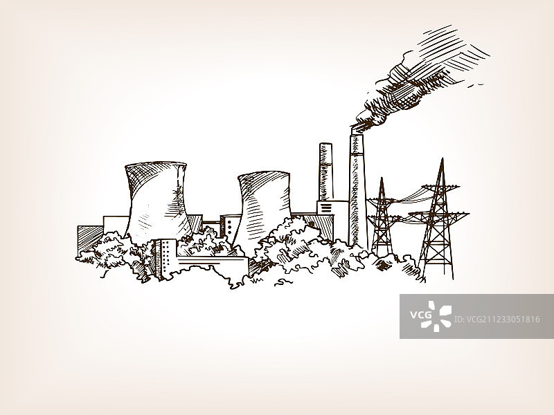 核电站草图图片素材