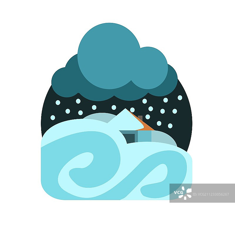 强暴风雪自然力量贴纸图片素材