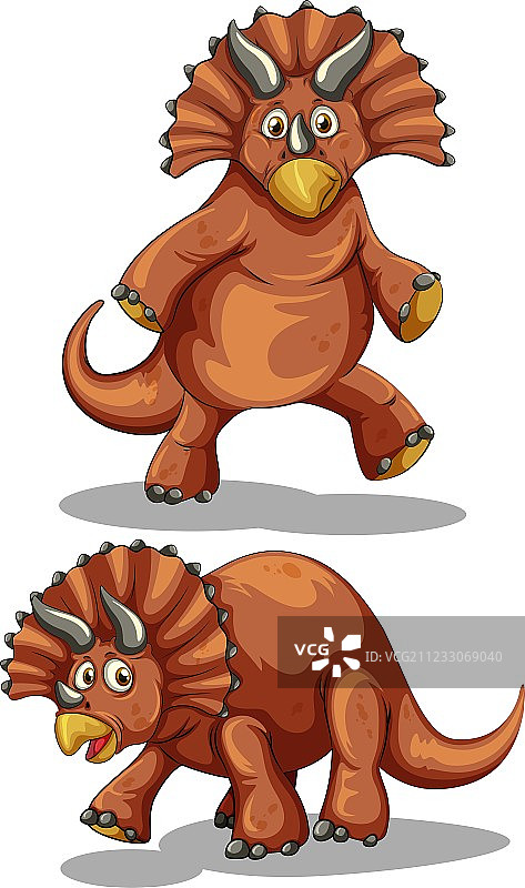 不同姿势的棕色褶皱龙图片素材