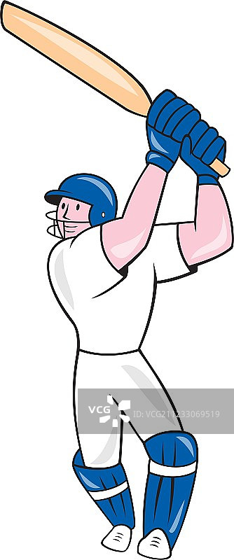 板球运动员击球卡通图片素材