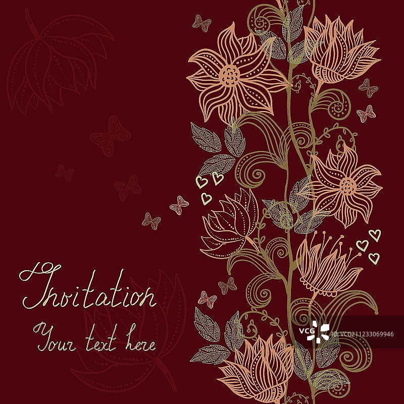 花卉邀请函模板图片素材