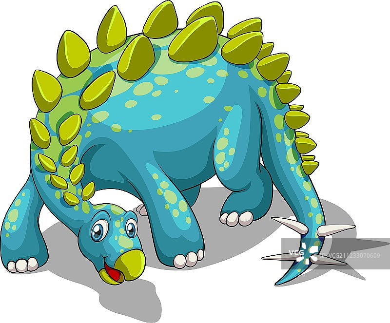 蓝色尖刺尾巴恐龙图片素材