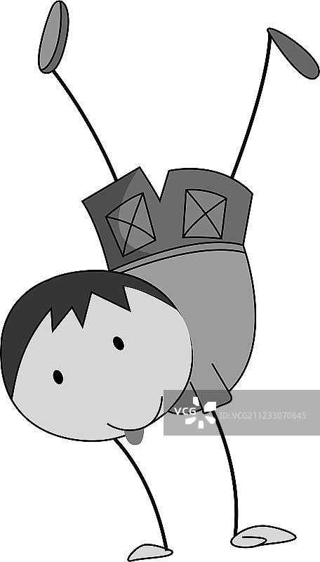 小男孩在做倒立图片素材