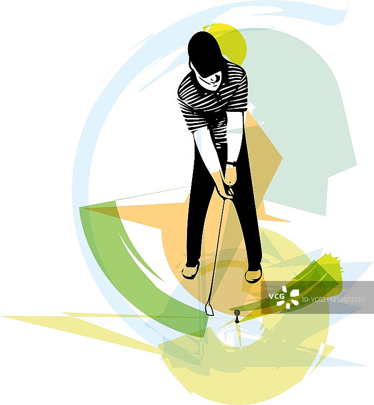 男人打高尔夫球图片素材