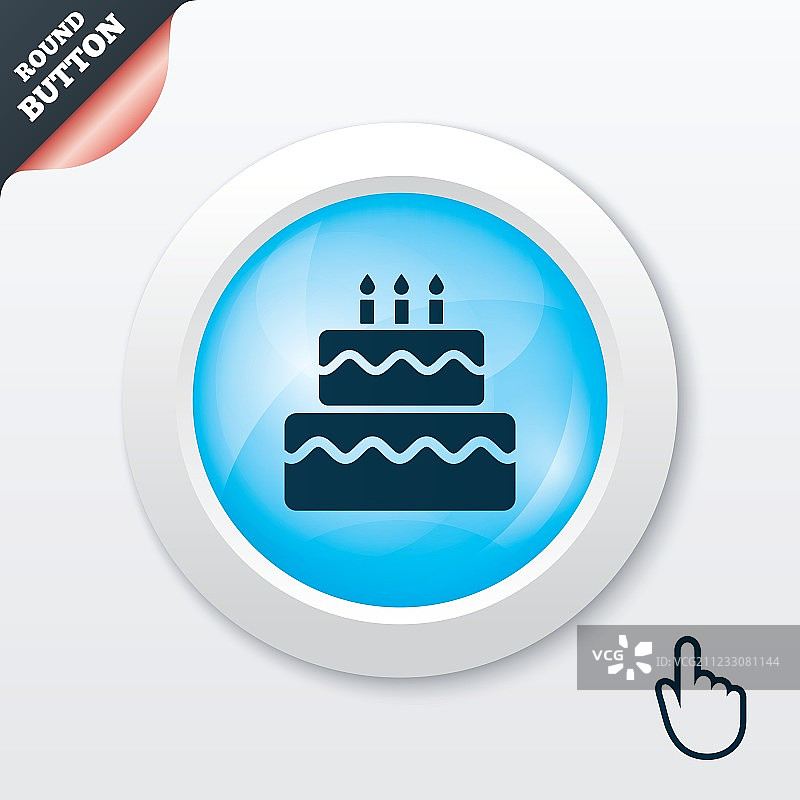 生日蛋糕燃烧的蜡烛标志图片素材