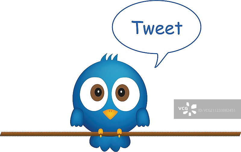 蓝鸟坐在绳子上。图片素材