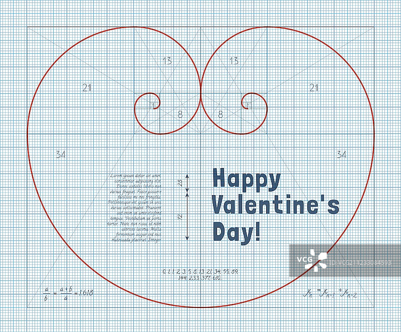 斐波那契数列之心图片素材