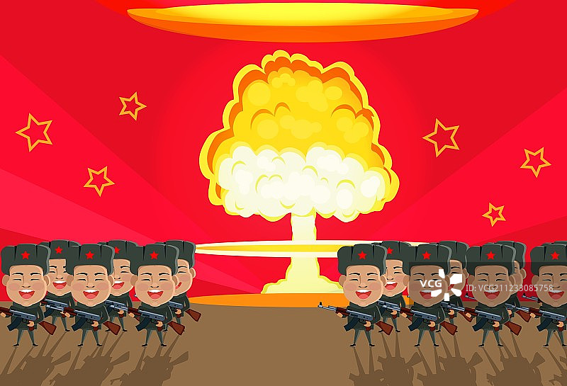 炸弹核爆炸扁平化设计图片素材