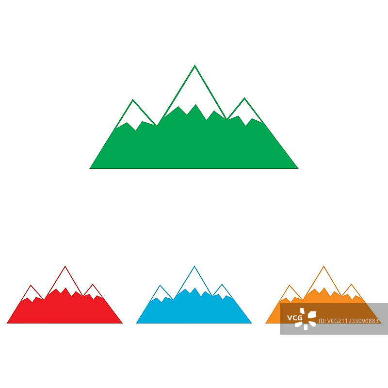 色彩鲜艳的山峰标志图片素材