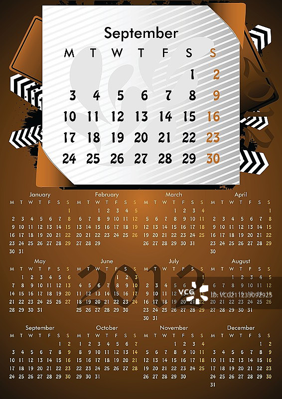 2012年日历图片素材