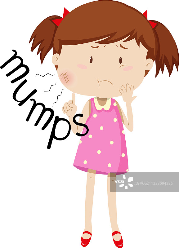 患有腮腺炎的小女孩图片素材