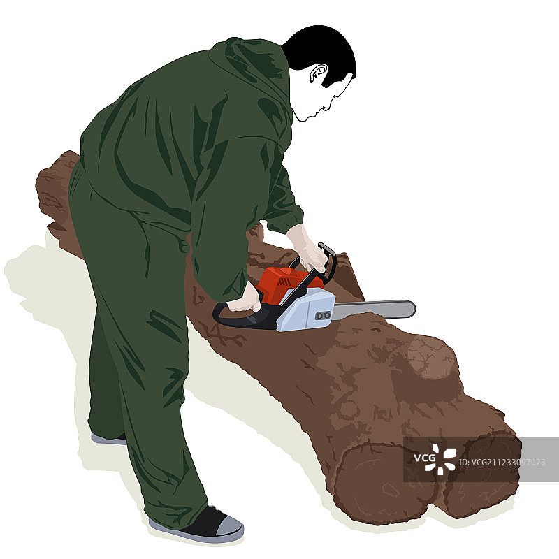 男人手持电锯图片素材