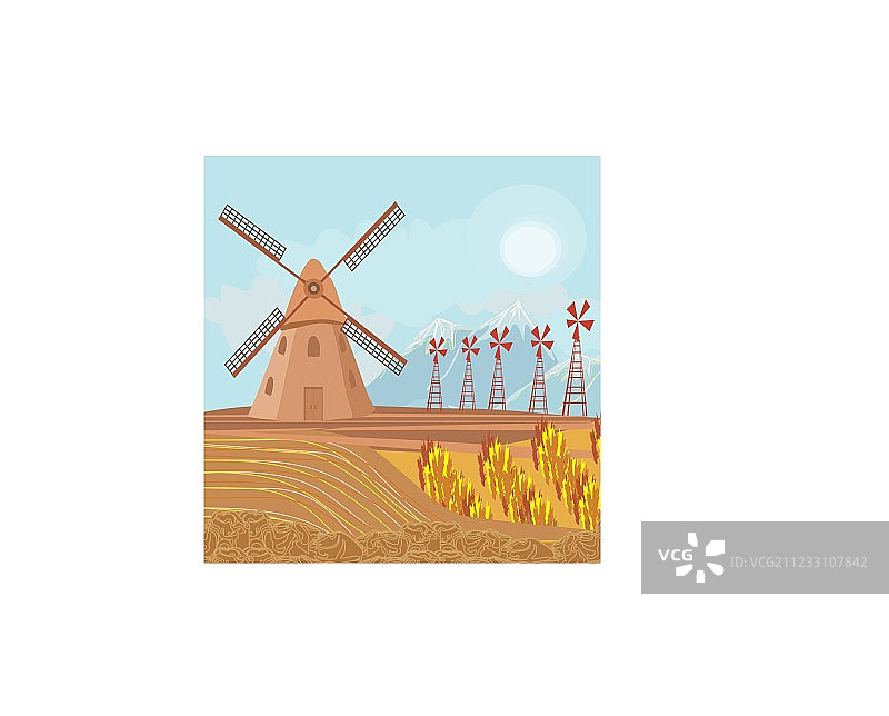 风车景观图片素材