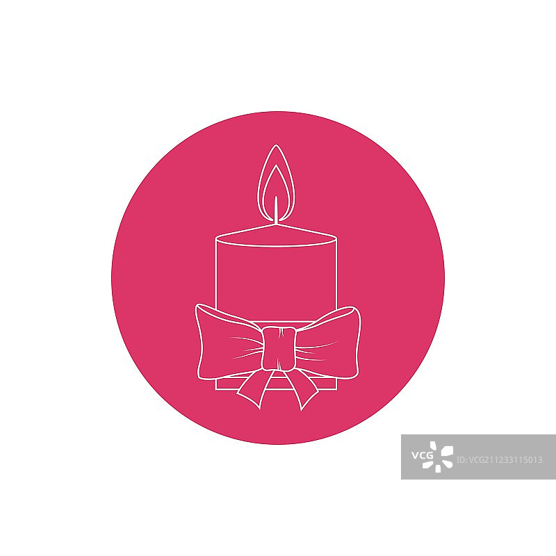 线性图标圣诞节庆蜡烛图片素材