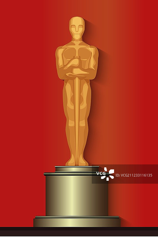金色奥斯卡电影奖杯图片素材