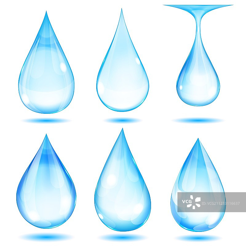 不透明水滴套装图片素材