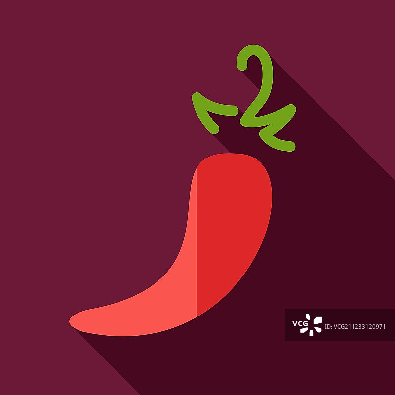 带长阴影的辣椒扁平图标图片素材